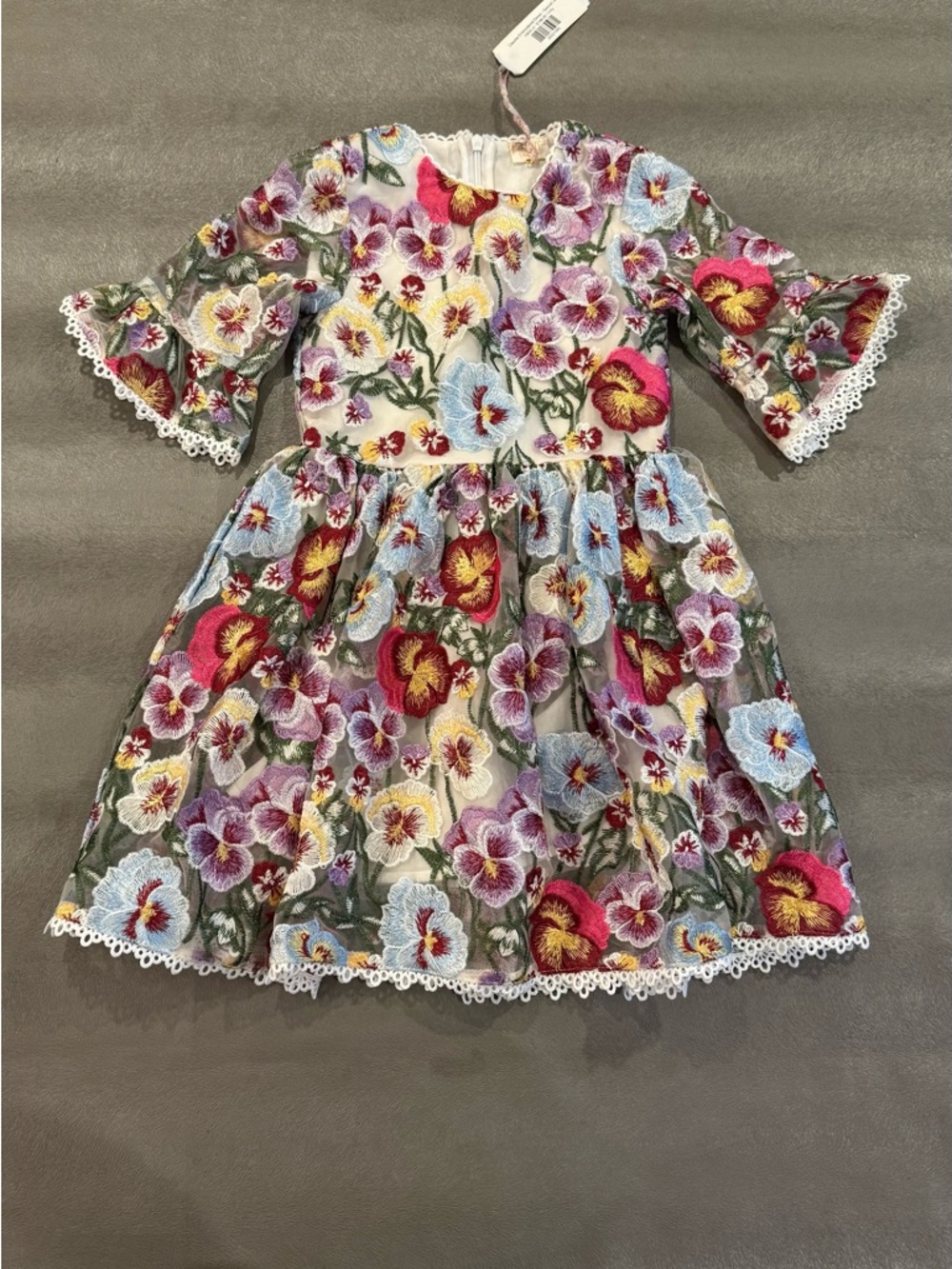 Marlo Claudia Floral Embroidered Girls' Dress in Multicolor.
Size 4-5 years
